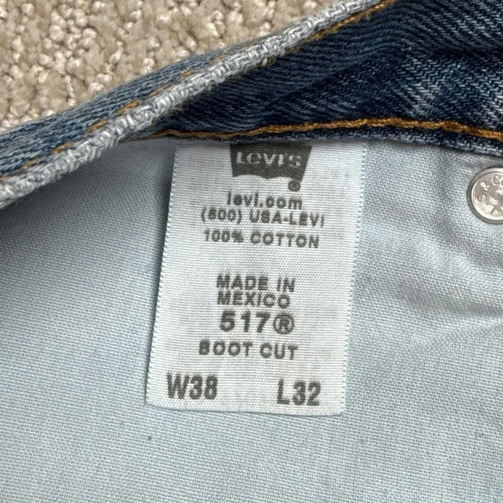 Levi's 517 Mens 38x32 Bootcut Denim Blue Jeans Western Workwear Y2K